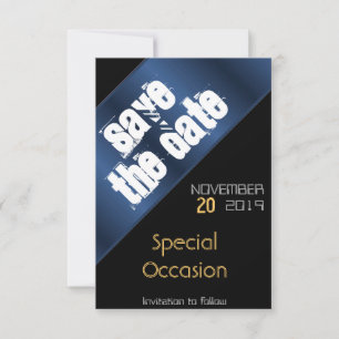 Blue and black Save the Date