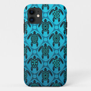 Blue and Black Sea Turtle Pattern Case-Mate iPhone Case