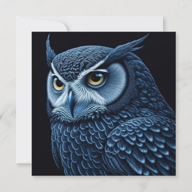 Blue and Black Serious Owl  (Front)