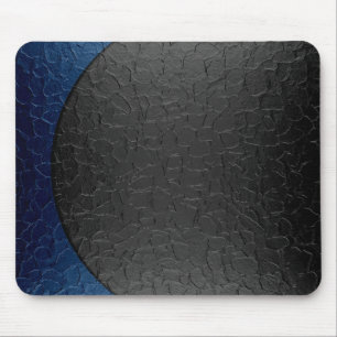 Blue and Black Shiny Stainless Steel Metal Mouse Pad