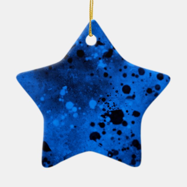 Blue and Black splatter Ceramic Decoration (Front)