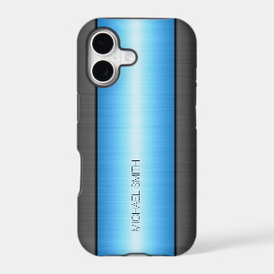 Blue and Black Stainless Steel Metal
