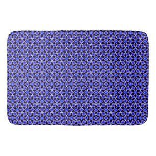 Blue and Black Star Tile Bath Mat