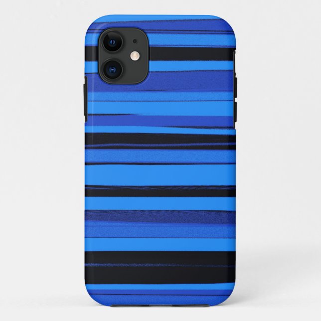 Blue and black stripes graphic art Case-Mate iPhone case (Back)