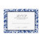 Blue and Black Swirl Damask Wedding Response Card