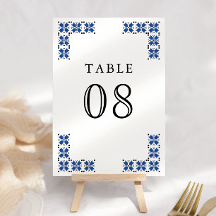 Blue and Black Ukrainian Embroidery Wedding Table Number