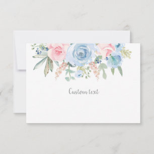 Blue and blush custom card