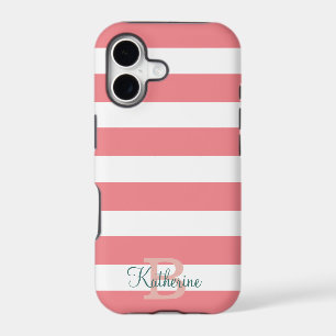 blue and blush preppy stripes monogram