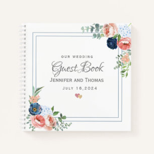 Blue and Blush Roses Notebook
