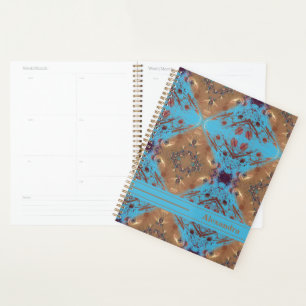Blue and Bronze Personalised Planner