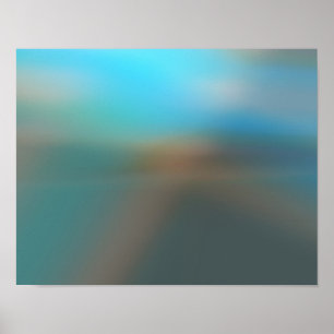 Blue and Brown Abstract Glow #2 Poster