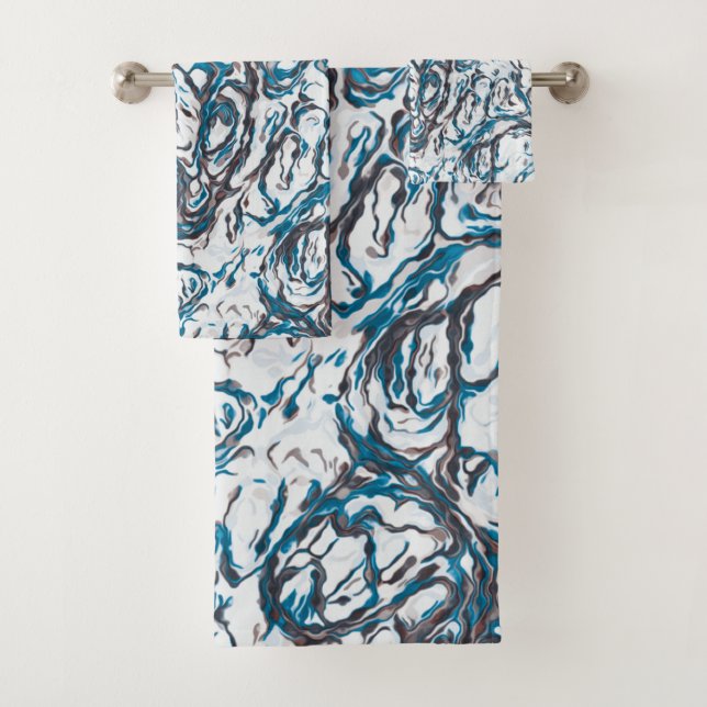 Blue and Brown   Bath Towel Set (Insitu)