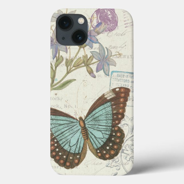 Blue and Brown Butterfly Case-Mate iPhone Case (Back)