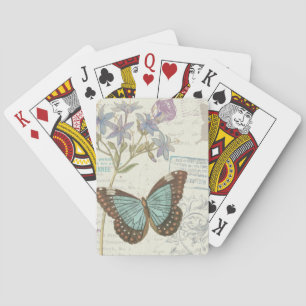 Blue and Brown Butterfly Playing Cards