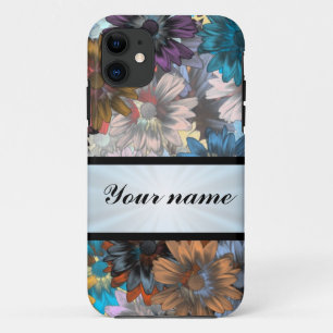 Blue and brown  floral pattern Case-Mate iPhone case