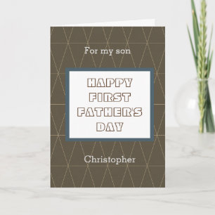 Blue and Brown Happy 1st Father's Day Son Card