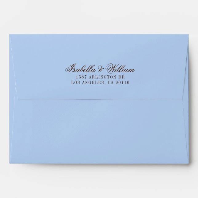Blue and Brown Luxury Old Money Wedding Envelope (Back (Top Flap))