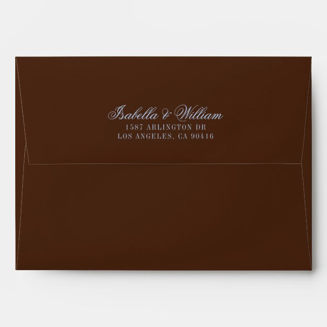 Blue and Brown Luxury Old Money Wedding Envelope (Back (Top Flap))