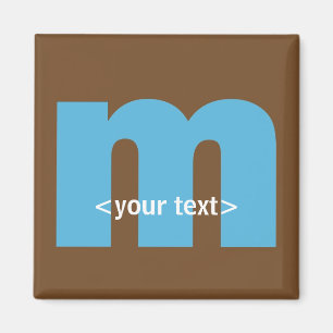 Blue and Brown Monogram - Letter M Magnet