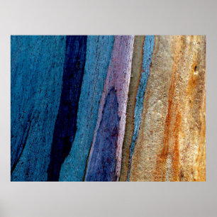 Blue and brown painted surface poster