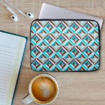 Blue and Brown Patchwork Quilt Laptop Sleeve<br><div class="desc">This geometric quilt inspired pattern is a fun and playful design perfect for anyone who loves the look of patchwork quilts.  With its soothing,  calm and cool tones of blue,  brown,  and aqua,  it will make a great addition to any room decor,  device cases and more.</div>