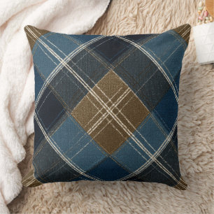 Blue And Brown Plaid Cushion