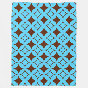Blue and brown shippo fleece blanket