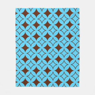 Blue and brown shippo fleece blanket