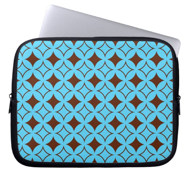 Blue and brown shippo laptop sleeve (Front)