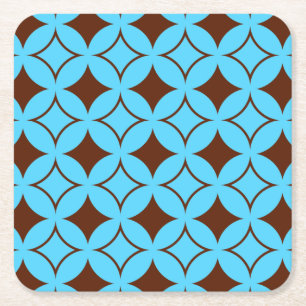 Blue and brown shippo square paper coaster