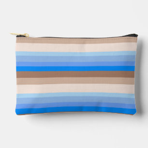 Blue and Brown stripes Accessory Pouch