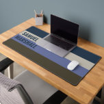 Blue and Brown  Stripes Pattern  Desk Mat<br><div class="desc">Enhance your workspace with the Blue and Brown Stripes Pattern Desk Mat. Featuring a stylish and modern striped design, this mat adds a sophisticated touch while providing a smooth surface for your keyboard and mouse. Perfect for home offices, gaming setups, or creative workspaces, it’s a great choice for those who...</div>