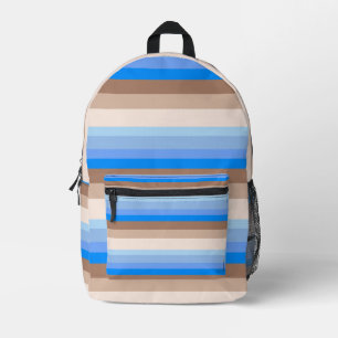 Blue and Brown stripes Printed Backpack