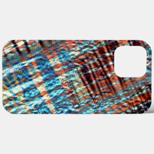 Blue and brown strokes rustically crossed in silky iPhone 13 pro max case