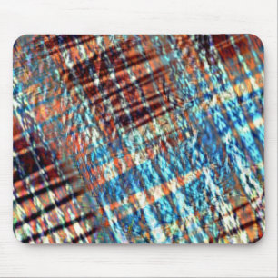 Blue and brown strokes rustically crossed in silky mouse pad