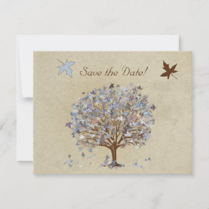 Blue and Brown Tree Wedding Invitation #2