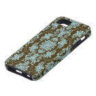 Blue And Brown Vintage Baroque Floral Pattern