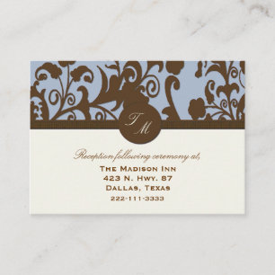Blue and Brown Wedding enclosure cards