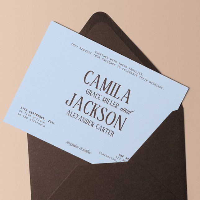 Blue and Brown Wedding  Invitation (Creator Uploaded)