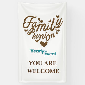 blue and brown yearly event reunion banner