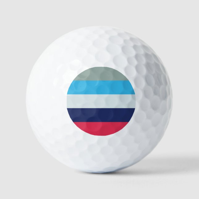 Blue And Burgundy Stripes Golf Balls (Front)