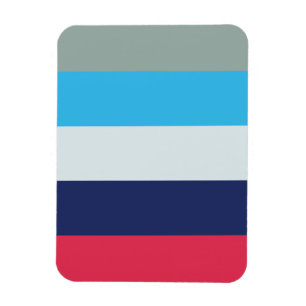 Blue And Burgundy Stripes Magnet