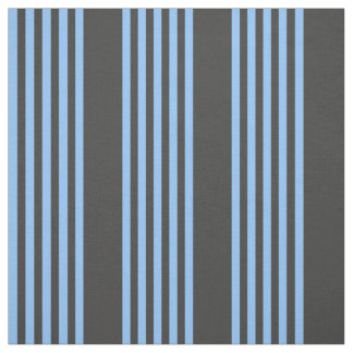 Blue and charcoal five stripe pattern fabric