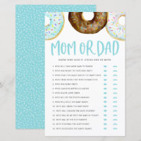 Blue and Chocolate Doughnuts Mum or Dad Shower Gam