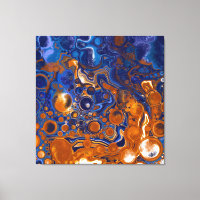 Blue and Copper Abstract Modern Art