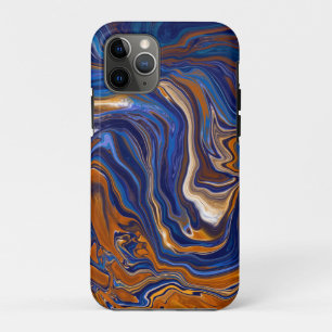 Blue and Copper Abstract Modern Art  Case-Mate iPhone Case
