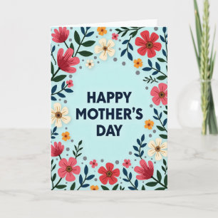 Blue And Coral Happy Day Card