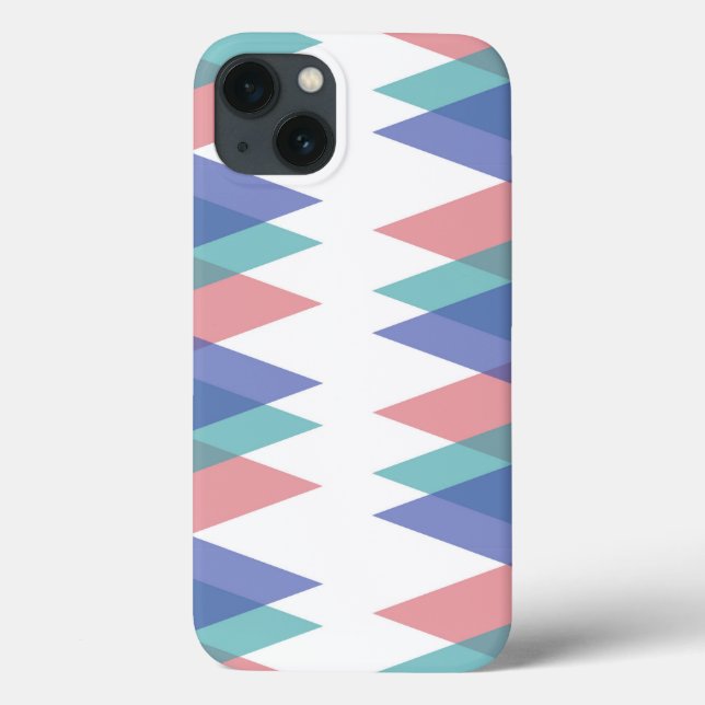Blue and coral triangles Case-Mate iPhone case (Back)