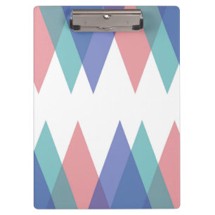 Blue and coral triangles clipboard