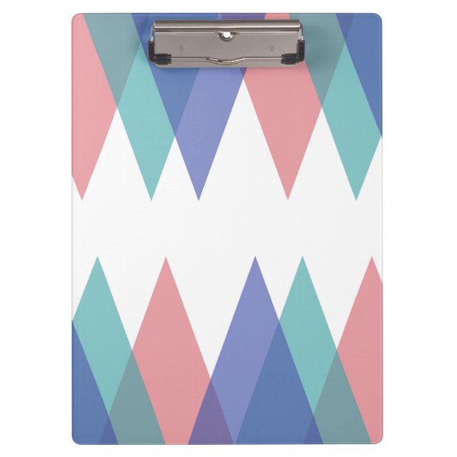 Blue and coral triangles clipboard (Front)